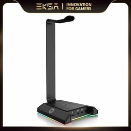 Earphones EKSA W1 Gaming Headset stand with 7.1 Surround/2 USB and 3.5mm Ports RGB Headphones Holder for Gamer Gaming PC Accessories Desk