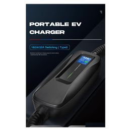 Electric Vehicle Charger Equipment Type 2 Ev Level 32 Amp Portable Cee Plug 220V240V Car Charging Iec 621962 Drop Delivery Mobiles Aut Dhkbp