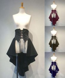 Skirts Gothic Lolita Skirt For Women Classic Ruffles High Rise Pleated ALine Mediaeval Corset Lacing Black Princess 5XLSkirts9569952