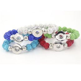 New Arrival 5 Colors Crystal Ball Metal Buttons Snap Button Bracelet Gift DIY Snap Jewelry2724