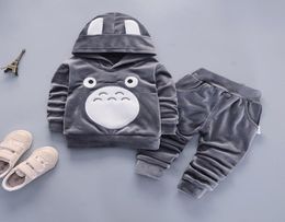 New Autumn Winter Children Set Boys Velvet Hoodies Tops Pants 2pcs Tracksuit Casual Fashion Baby Boy Clothing Set7787556