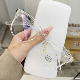 Transparent Computer Glasses Frame Women Men Anti Blue Light Round Eyewear Blocking Optical Spectacle Eyeglass 231222