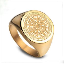 Mens Jewelry Rings Hip Hop Designer Ring Men Love Gold Ring Engagement Championship Rings Vintage Compass Rapper Fashion Accessori226b