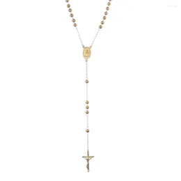 Pendant Necklaces MisenBaBa Vintage Catholic Jesus Necklace For Women Men Rosary Beads Religion Jewellery Gift