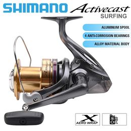 Accessories Shimano Activecast Surfcast Fishing Reel 1050 1060 1080 1100 1120 3.8:1lowprofile Saltwater Beaches Spinning Reel Fishing Coil