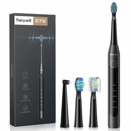 Toothbrush Fairywill D7s Sonic Electric Toothbrushes for Adults Kids 5 Modes Smart Timer Rechargeable Adult Waterproof Electronic Tooth