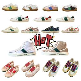 designer Top sneakers Men's and women's fashion casual Shoes Vintage lettering printed classic red and green splicing with box 35-44