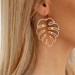 Hollow Monstera Leaf Dangle Earrings Women Ethnic Pineapple Brincos Statement Holiday Jewelry Gifts Lovely Flamingos earring281b