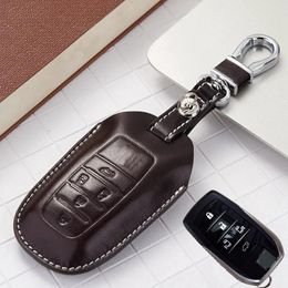 Stickers Leather Key Fob Case Cover for Toyota Vellfire 2014 2015 2016 2017 Alphard Accessoriees Alphard Key Holder Chain