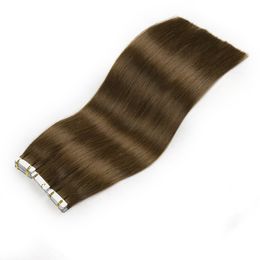 40 pieces Straight European Tape Hair #4 Brown Color Human Hair Extensions
