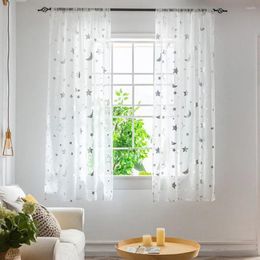 Curtain Beautiful Decorate Your Home Window Tulle Curtains Good Looking Living Room Moon And The Stars Pattern
