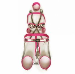 Stainless Steel 6pcs Set Male Chastity Device Belt Restraint Slave Toys CollarHandThigh CuffsButt Plug with bdsm Sex Toy9874168