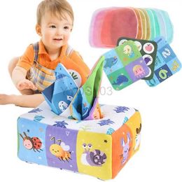 Baby Toy Montessori Baby Tissue Toys Soft Sensory Infant Pull Tissue Box for Preschool Learning Exercise Finger Game Toys for Babieszln231223