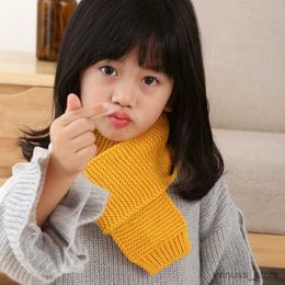 Scarves Wraps Children Scarf Winter Baby Solid Knitted Scarves Warm Neckerchief For Kids Girls Boys Soft Knitting Scarf New Korean Style