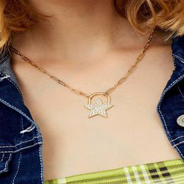 New ins fashion luxury cute lovely diamond star pendant choker statement designer necklace for women girls223W