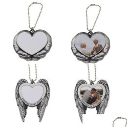 Party Favour Sublimation Car Charm Pendants Valentines Day Ornament Heart In Hands Blanks For Heat Press Jn26 Drop Delivery Home Gard Dhx9H