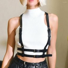 Belts Leather Metal Body Chain Bralette Top Cage Harness Punk Gothic Garter Strap Adjustable Fetish Festival Dance Rave Exotic