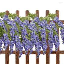 Decorative Flowers Silk Wisterias Fake Retta Vine Garland For Wedding Parties Tridented Home Decorations