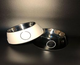 2 Colros Black White 165227cm Melamine material Stainless Steel Pet Bowl Dog Food Bowl Cat Pet Feeding Water Stainless Steel Co6346833