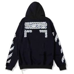 Men's Hoodies Sweatshirts Offs White Style Fashion Painted Arrow Crow Stripe Hoodie and T-shirts 765 9