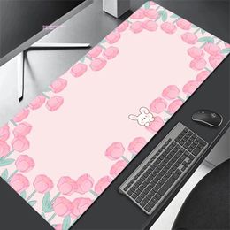 Rests Kawaii Mousepad Cute Green Bear Mouse Pad Large Mouse Mat Natural Rubber Desk Rug Pc Desk Mats Design Mousepads 100x50cm