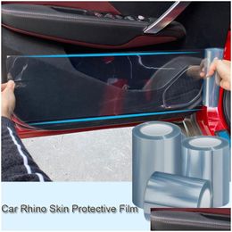 Car Stickers 10/15/20Cm Anti-Scratch Skin Protection Film Waterproof Sticker Scratch Proof Rhinoceros Protective Films Accessory Drop Dhkmp