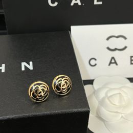 Black Luxury Ear Stud Classic Design Gift Earrings Women Charm Elegant Boutique Jewellery Brand Designer Stud Earrings Box Packaging