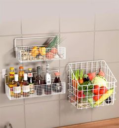 Kitchen Storage Rack Onion Ginger Garlic Wall Hanging Fruits And Vegetables Basket Free Of Drilling