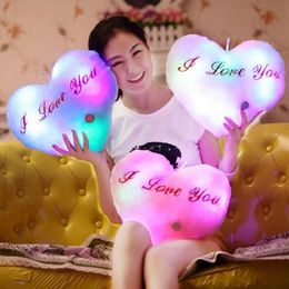 34CM Creative Toy Luminous Pillow Soft Stuffed Plush Glowing Colorful Stars Cushion Led Light Toys Gift For Kids Children Girls 231222