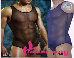 Sexy Lingerie Transparent Mesh Bodysuit Nylon Mens Sexy Bodysuit One Piece Wrestling Singlet Body suit Bondage Lingerie5137544