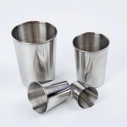 Cups Saucers Stainless Steel Metal Cup Beer White Wine Glass Coffee Tumbler Travel Camping Mugs Drinking Tea Mug Set