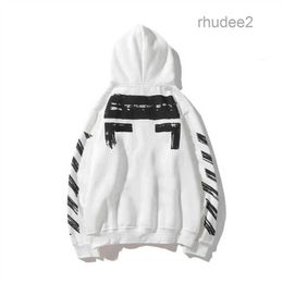 Mens Hoodies Sweatshirts New Mens Black T-shirts Offes White p Offe Style Trendy Fashion Sweater Painted Arrow Crow Stripe Hoodie S-2xl 1S37
