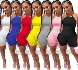 Summer Women sexy bodycon jumpsuits sleeveless rompers bandage backless shorts Plus size 2XL bodysuits skinny overalls one piece c8478848