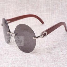 High-end round fashion retro comfortable sunglasses 8100903 Natural wooden mirror leg sunglasses The quality sunglasses Glass251Z