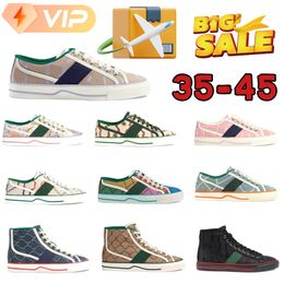 designer Luxurys Woman Tennis shoes 1977 canvas man canvas shoes Green And Red Web Stripe Sole Stretch Cotton Low platform Sneaker with