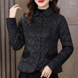 Women's Trench Coats Thin Down Cotton Coat 2023 Autumn Winter Parkas Women Jacket Fashion Long Sleeved Korean Middle-Aged Mother Female Warm