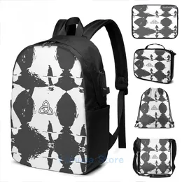 Backpack Funny Graphic Print Dark Netflix USB Charge Men School Bags Women Bag Travel Laptop