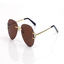 Classic Mens Sunglasses Brand Design UV400 Eyeglasses Metal Gold Frame Sun glasses Men Women Tiny wire Alloy Eyewear Frames With R245j