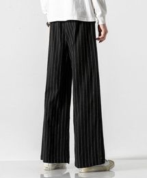 Men039s Pants Sinicism Store Men Striped Chinese Style Wide Leg Mens 2021 Japan Loose Trousers Male Oversize Vintage Casual5184395