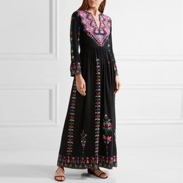 Dresses Summer New Bohemian Tourist Holiday Beach Dress Heavy Industry Embroidery Ethnic Wind Vneck Dress