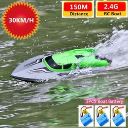 Christmas Toy Supplies 30KM/H High Speed Remote Control Racing Boat Double Motor Speedboat RTR Waterproof Water Cooling System RC Speedboat Boy ToysL231223