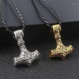 Pendant Necklaces MIDY Ancient Norse Vikings Charms Supernatural Moon Pentagram Necklace Women Jewellery Rope Chain12875