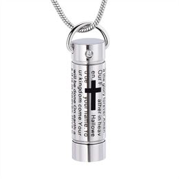 IJD2207 New Design Tube Cremation Necklace Memorial Urn LOCKET Funeral Ashes Holder Keepsake Stainless Steel Jewelry260w