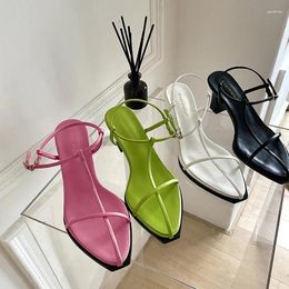 Sandals 2023 Style Concise Women Shoes Fashion High Heels Original Brand Lady Pumps Sandalias Buckle Strap Chaussure