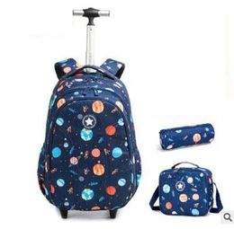 Bags Kids Trolley Bag on Wheels School Wheeled Backpack for Boys Children School Rolling Backpack Girls Travel Lage Trolley Bags