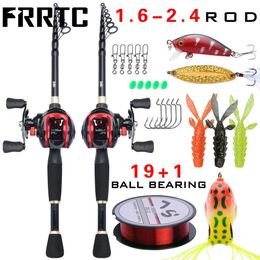 Accessories Fishing Set Telescopic Fishing Rod with 19+1bb Baitcasting Fishing Reel for Bass Fishing Tackle Freshwater or Saltwater Fishing
