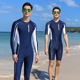 Wear Men UVproof Sunscreen Onepiece Swimwear Short Sleeve Long Sleeve Jump Suit Swimsuit Beach Clothes Five points Pants Long Pants