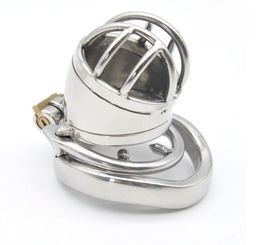 Male Short Cylindrical Stainless Steel Chastity Cage Men Metal Small Locking Belt Device with Barbed Spike Ring Sexy Toy DoctorMon2108928