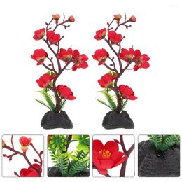 Decorative Flowers 3 Pcs Japanese Hors D'oeuvres Simulation Flower Decor Fake Ornament Outdoor Faux Plants Dish Cold Plastic Sushi Plate