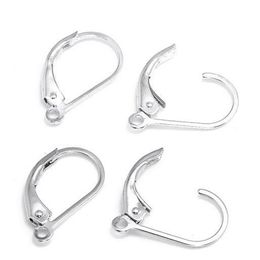 10pcs lot 925 Sterling Silver Earring Clasps Hooks Finding Components For DIY Craft Fashion Jewelry Gift 16mm W230306V